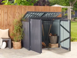 Abrigo De Jardim Em Metal Cinzento 134 X 158 Cm Moena