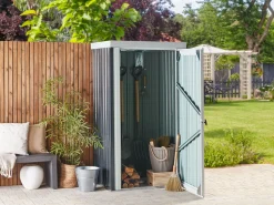 Abrigo De Jardim Em Metal Cinzento 98 X 180 Cm Umbria