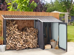 Abrigo De Jardim Em Metal Cinzento 158 X 270 Cm Aosta