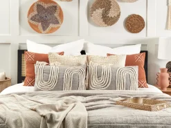 Almofada Com Bordado Em Algodao Em Cinzento E Creme 35 X 55 Cm Ocimum