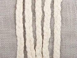 Almofada Com Bordado Em Algodao Em Cinzento E Creme 35 X 55 Cm Ocimum