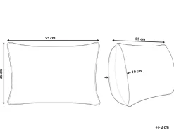 Almofada Com Bordado Em Algodao Em Cinzento E Creme 35 X 55 Cm Ocimum