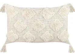 Almofada Com Bordado Em Algodao Creme 35 X 55 Cm Papaver