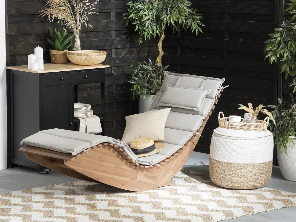 Almofada Complementar Para Espreguicadeira 180 X 60 X 5 Cm Taupe Brescia