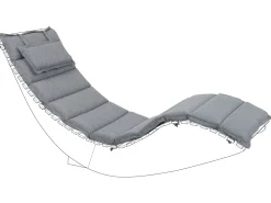 Almofada Complementar Para Espreguicadeira 180 X 60 X 5 Cm Cinzento Brescia