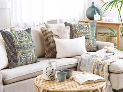 Almofada De Algodao Com Padrao Geometrico 50 X 50 Cm Multicolor Sidi