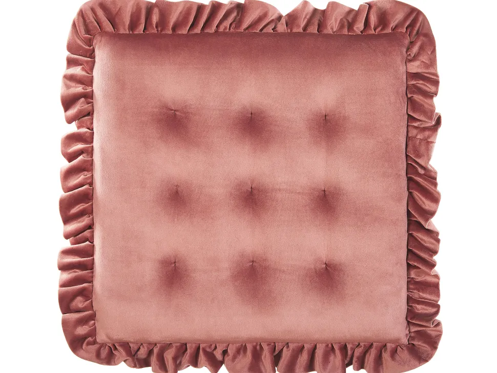 Almofada De Assento Em Veludo Rosa 40 X 40 Cm Kalanchoe