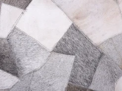 Almofada De Pele Cinzenta E Creme 45 X 45 Cm Neelor