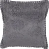 Almofada Decorativa Algodao E Viscose Cinzenta Com Relevo 45 X 45 Cm Melur