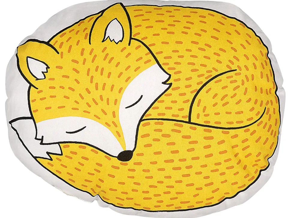 Almofada Decorativa Amarela Com Motivo De Raposa 50 X 40 Cm Dhanbad