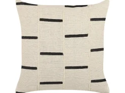 Almofada Decorativa As Riscas Em Algodao Creme E Preto 45 X 45 Cm Abies