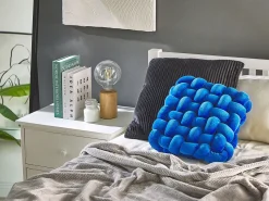 Almofada Decorativa Azul Com Nos 30 X 30 Cm Sirali