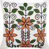 Almofada Decorativa Bordada Em Algodao Multicolor 50 X 50 Cm Vellore