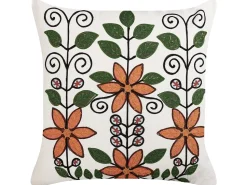 Almofada Decorativa Bordada Em Algodao Multicolor 50 X 50 Cm Vellore