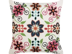 Almofada Decorativa Bordada Em Algodao Multicolor 50 X 50 Cm Bahraich