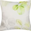 Almofada Decorativa Branca Com Folhas Verdes 45 X 45 Cm Peperomia