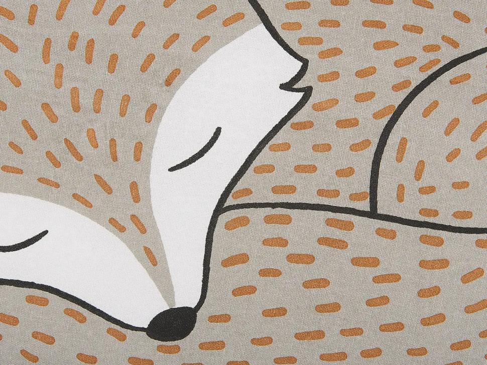 Almofada Decorativa Cinzenta Com Motivo De Raposa 50 X 40 Cm Dhanbad