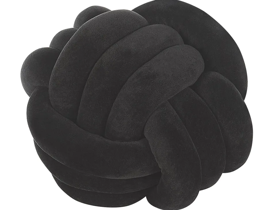 Almofada Decorativa Com No Em Veludo Preto 30 X 30 Cm Malni