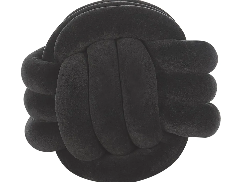 Almofada Decorativa Com No Em Veludo Preto 30 X 30 Cm Malni
