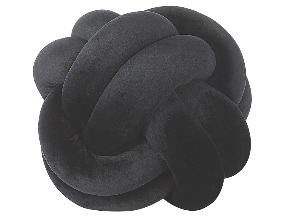 Almofada Decorativa Com No Em Veludo Preto 20 X 20 Cm Malni
