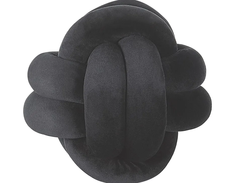 Almofada Decorativa Com No Em Veludo Preto 20 X 20 Cm Malni