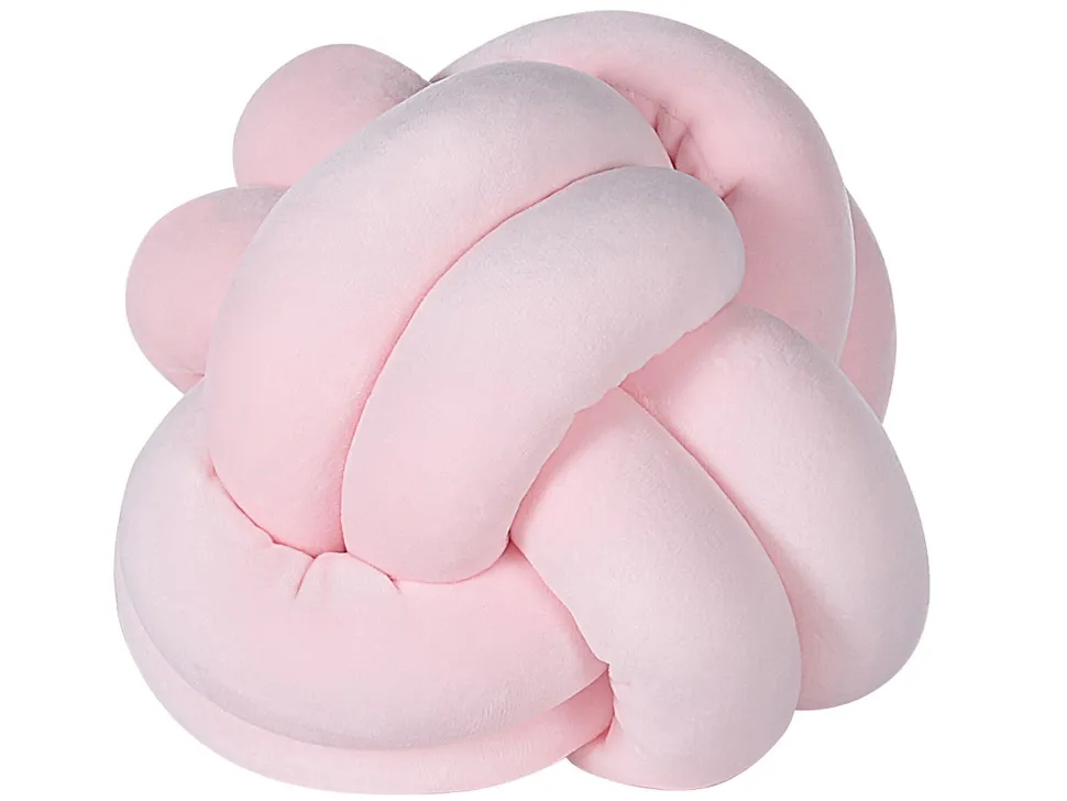 Almofada Decorativa Com No Em Veludo Rosa 20 X 20 Cm Malni