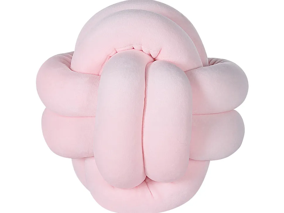 Almofada Decorativa Com No Em Veludo Rosa 20 X 20 Cm Malni