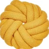 Almofada Decorativa Com No Em Tecido Boucle Amarelo 31 X 31 Cm Akola