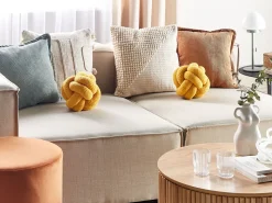 Almofada Decorativa Com No Em Tecido Boucle Amarelo 19 X 19 Cm Malni