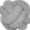 Almofada Decorativa Com No Em Tecido Boucle Cinzento 19 X 19 Cm Malni
