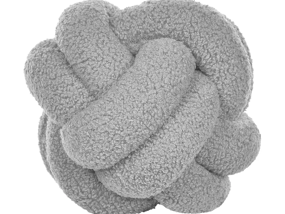 Almofada Decorativa Com No Em Tecido Boucle Cinzento 19 X 19 Cm Malni