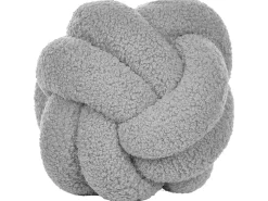 Almofada Decorativa Com No Em Tecido Boucle Cinzento 19 X 19 Cm Malni