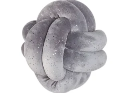 Almofada Decorativa Com No Em Veludo Cinzento Com Brilhantes 20 X 20 Cm Malni