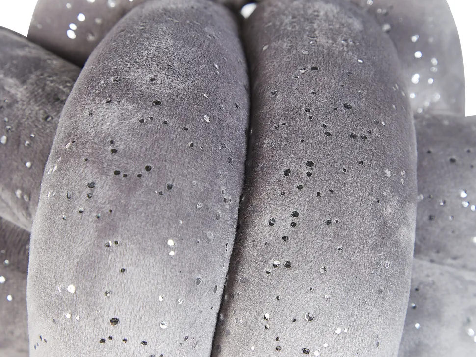 Almofada Decorativa Com No Em Veludo Cinzento Com Brilhantes 20 X 20 Cm Malni