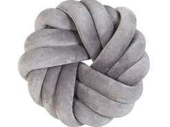 Almofada Decorativa Com No Em Veludo Cinzento Com Brilhantes 30 X 30 Cm Akola