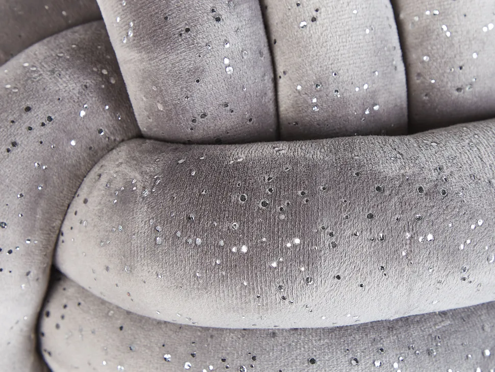 Almofada Decorativa Com No Em Veludo Cinzento Com Brilhantes 30 X 30 Cm Malni