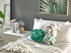 Almofada Decorativa Com No Em Veludo Verde Escuro 30 X 30 Cm Malni