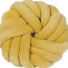 Almofada Decorativa Com No Em Veludo Amarelo 30 X 30 Cm Akola