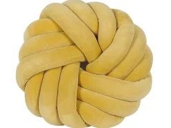 Almofada Decorativa Com No Em Veludo Amarelo 30 X 30 Cm Akola