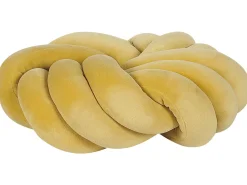 Almofada Decorativa Com No Em Veludo Amarelo 30 X 30 Cm Akola