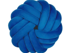 Almofada Decorativa Com No Em Veludo Azul 30 X 30 Cm Akola