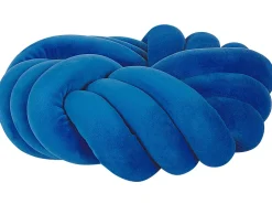 Almofada Decorativa Com No Em Veludo Azul 30 X 30 Cm Akola