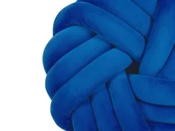 Almofada Decorativa Com No Em Veludo Azul 30 X 30 Cm Akola