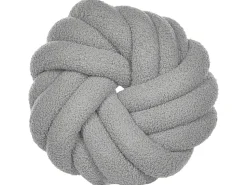 Almofada Decorativa Com No Em Tecido Boucle Cinzento 31 X 31 Cm Akola