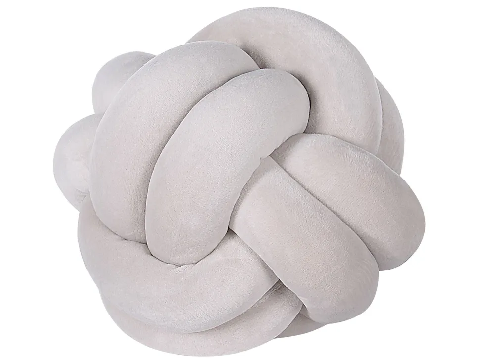 Almofada Decorativa Com No Em Veludo Cinzento 20 X 20 Cm Malni
