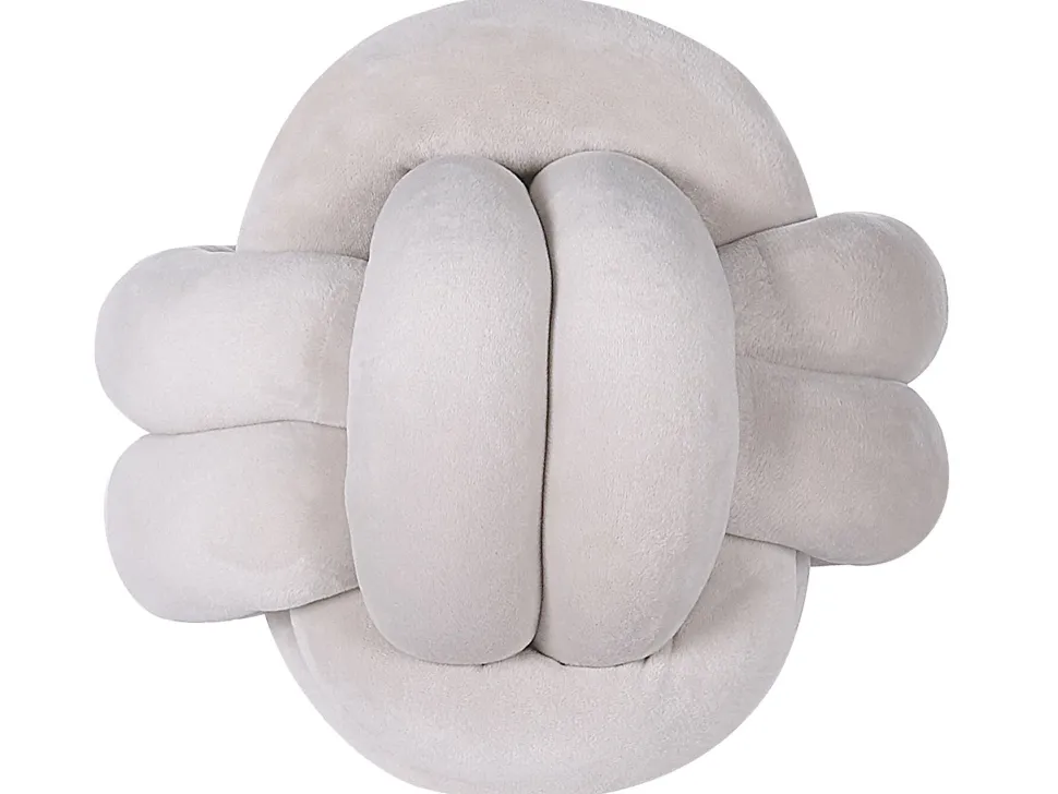 Almofada Decorativa Com No Em Veludo Cinzento 20 X 20 Cm Malni