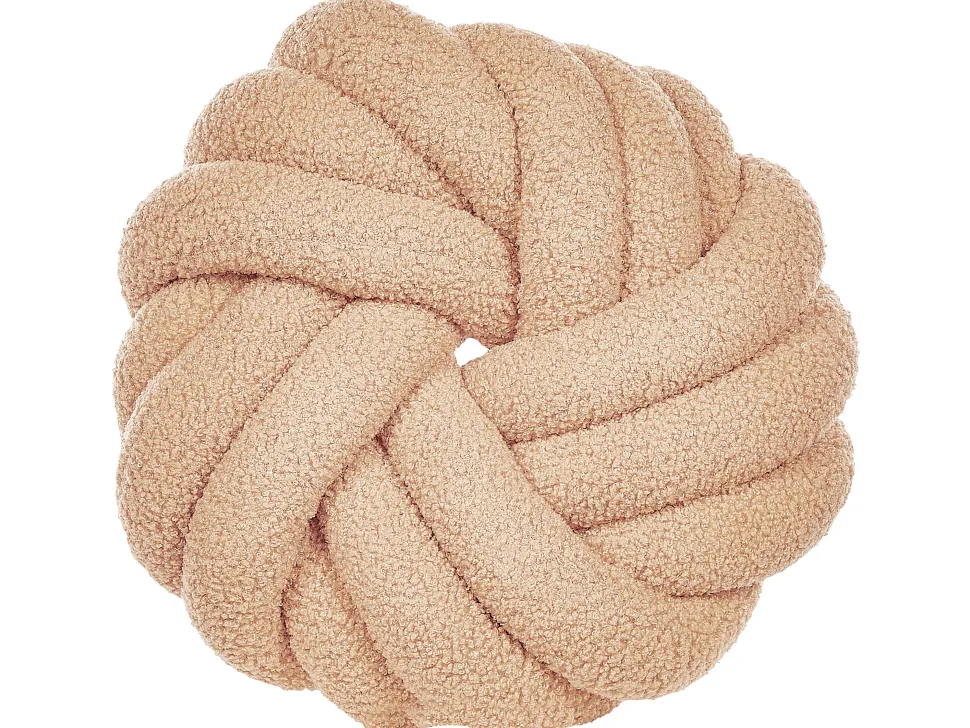 Almofada Decorativa Com No Em Tecido Boucle Creme 31 X 31 Cm Akola