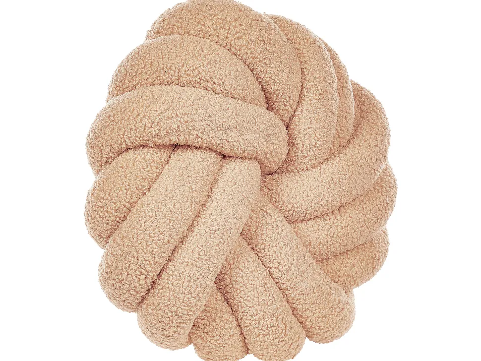 Almofada Decorativa Com No Em Tecido Boucle Creme 31 X 31 Cm Akola