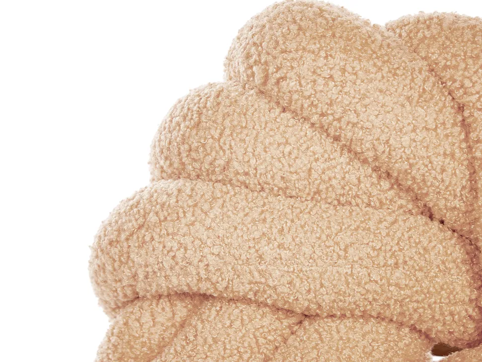 Almofada Decorativa Com No Em Tecido Boucle Creme 31 X 31 Cm Akola