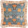 Almofada Decorativa Com Padrao Floral Azul E Laranja 45 X 45 Cm Mitella